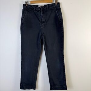 Everlane Cropped Slim Jeans 8 Short High Waist Straight Leg Dark Grey Black